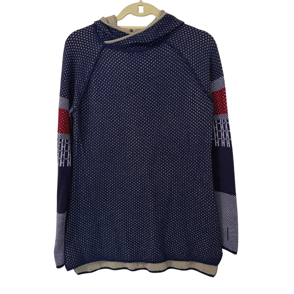 Krimson Klover Merino Wool Silk Blnd Hoodie Sweater Blue Wmn M Nordic Winter